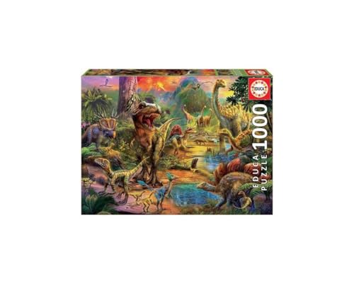 Educa - Puzzle 1000 Teile für Erwachsene | Land der Dinosaurier, 1000 Teile Puzzle für Erwachsene und Kinder ab 14 Jahren, Dinos (17655) von Educa