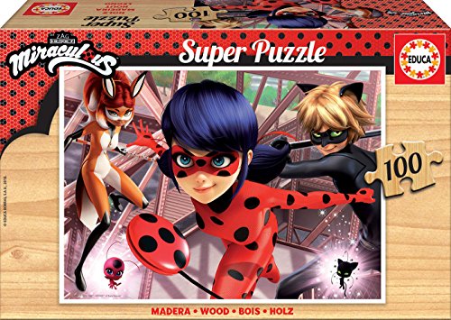 Educa 17957 Miraculous: Tales of Ladybug & Cat Noir Lady Bug Puzzle, 100 Teile, Bunt, One Size von Educa