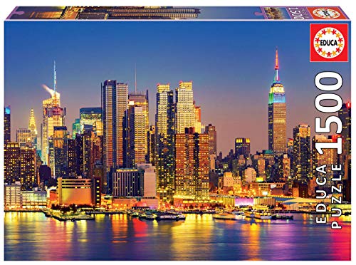 Educa 18466, Manhattan bei Nacht, 1500 Teile Puzzle für Erwachsene und Kinder ab 12 Jahren, New York, USA von Educa