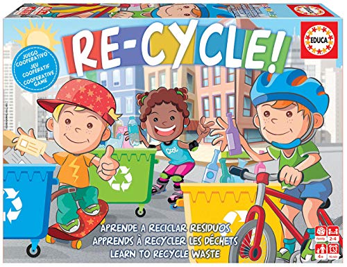 Educa 18852, Re-Cycle! Brettspiel für Kinder, Lernspiel ab 4 Jahren, Recycling von Educa