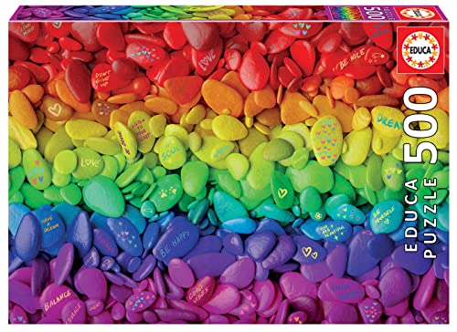 Educa 19248, Kieselsteine, 500 Teile Puzzle für Erwachsene und Kinder ab 10 Jahren, Regenbogen von Educa