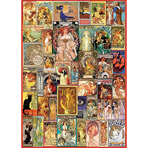 Educa - Puzzle 1000 Teile für Erwachsene | Jugendstil-Collage, 1000 Teile Puzzle für Erwachsene und Kinder ab 14 Jahren, Art Nouveau (19258) von Educa