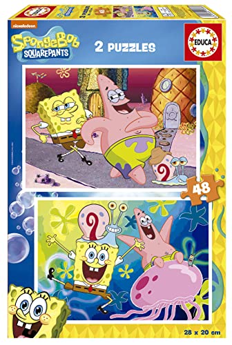 Educa - Spongebob Schwammkopf, 2 x 48 Teile Puzzle-Set für Kinder ab 3 Jahren, Kinderpuzzle, Squarepants (19388) von Educa