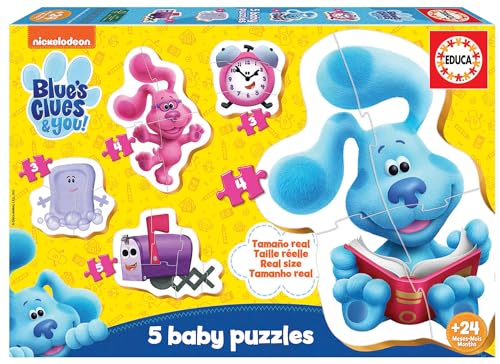 Educa 19397, Blue's Clues & You, 5-in-1 Babypuzzle mit 3-5 Teilen, Puzzles für Kleinkinder ab 2 Jahren, Kinderpuzzle von Educa