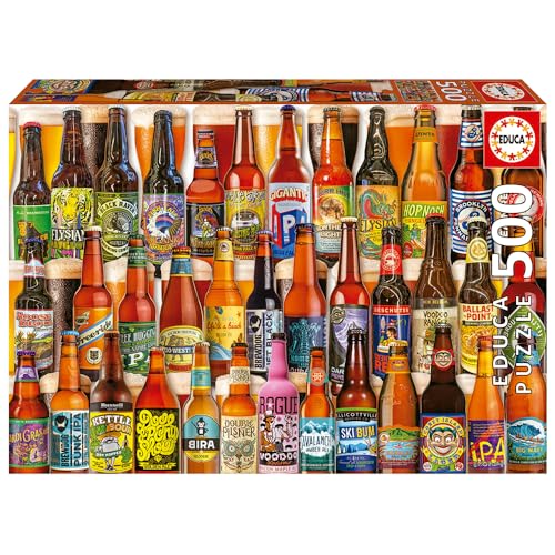 Educa - Puzzle 500 Teile für Erwachsene | Craft Biere, 500 Teile Puzzle für Erwachsene, Collage. Puzzle für Erwachsene ab 14 Jahren (19610) von Educa