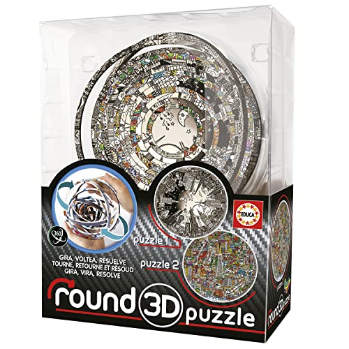 Educa 19707 Round 3D Puzzle Charles Fazzino von Educa