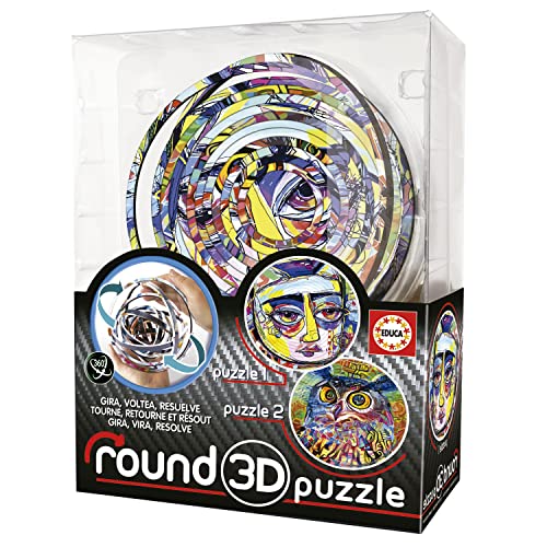 Educa 19709 Round Rundes 3D-Puzzle, abstrakt, Nicht zutreffend, bunt, Talla única von Educa