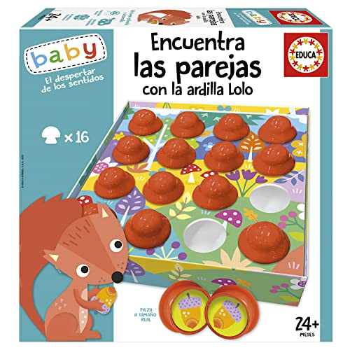 Educa 19712 Baby Educativos Ardilla Finden Sie Paare mit dem Eichhörnchen Lolo, Rot, L von Educa