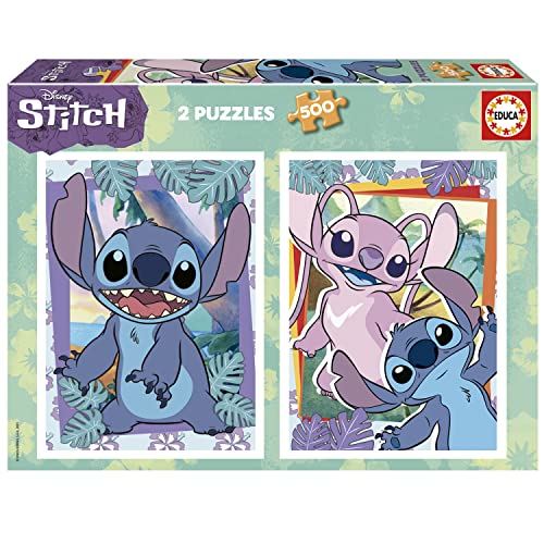 Educa - 2 Puzzle 500 Teile | Puzzle Disney Stitch für Kinder ab 11 Jahren | Kinderpuzzle (19732) von Educa