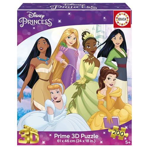 Educa 20046 200 Disney Princess 3D Lenticular Puzzle, Abwechslungsreich von Educa