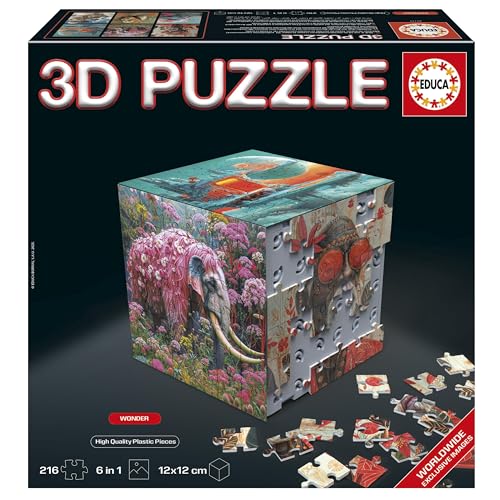 Educa - 3D-Puzzle Wonder | Die Würfel-Herausforderung mit insgesamt 216 Teilen | Struktur: montierbarer Boden mit 6 Puzzles à 36 Teilen | 3D-Puzzle für Erwachsene ab 8 Jahren (20334) von Educa