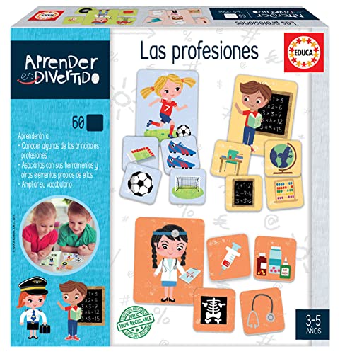 Educa Aprender es Divertido. Las Profesiones. Juego Educativo para Niños. A partir de 3 años Lernen Macht Spaß Berufe. Lernspiel für Kinder. Ab 3 Jahren. 19096, Verschieden, One Size von Educa