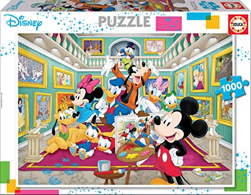 Educa Borras -1000 Mickey's Kunstgalerie Puzzle, 1000 Teile (17695), Abwechslungsreich von Educa