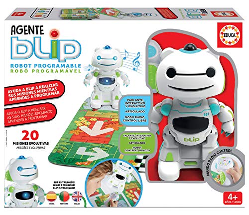 Educa Borrás 17910 Agente Blip Programmierbarer Roboter für Kinder, Start der Programmierung, ab 4 Jahren, Einfarbig, One Size von Educa