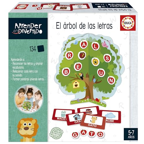 Educa Der Baum der Buchstaben | Kinder üben die Erstellung von Wörtern und Rechtschreibungen in Spielform. Lernspiel ab 5 6 7 Jahren (20111) von Educa