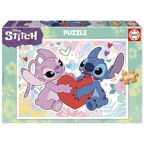 Educa - Disney Stitch | Puzzle von 500 Teilen für Erwachsene. Messen: 48 x 34 cm. Beinhaltet die puzzlekleber FixPuzzle. Seit 11 Jahren (19911) von Educa