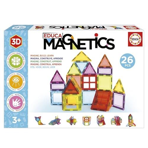 Educa - Magnetic | Magnetische Bausteine Kinder | 42-teiliges 3D-Baukasten-Set | STEM-Spielzeug | Einfach zu Verwenden & Sicher Kinder ab 3 Jahren (20022) von Educa