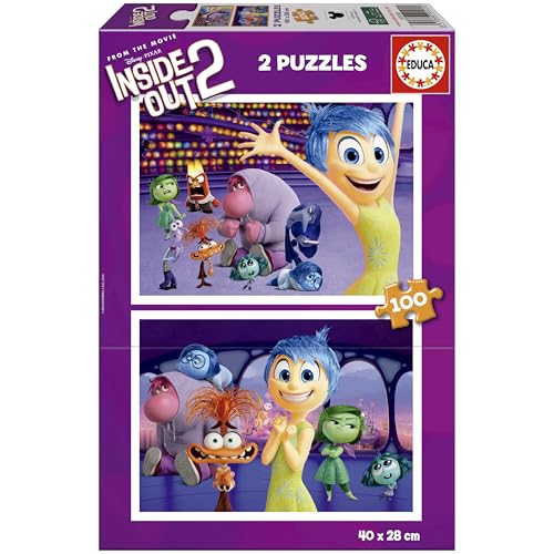 Educa Papppuzzles mit 100 Teilen mit den Bildern von Inside Out 2, Spaß für Double Game Mädchen und Jungen von 6 7 8 Jahren (20100), Varié von Educa