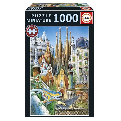 Educa - Puzzle 1000 Teile für Erwachsene | Gaudí, Collage Miniature, inkl. Kleber Fix Puzzle, Maße: 30 x 46 cm, ab 14 Jahren (20376) von Educa