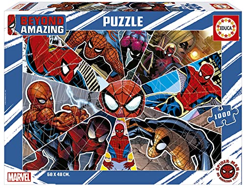 Educa - Puzzle 1000 Teile für Erwachsene | Spider-Man Beyond Amazing, 1000 Teile Puzzle für Erwachsene und Kinder ab 14 Jahren, Marvel, Comics (19487) von Educa