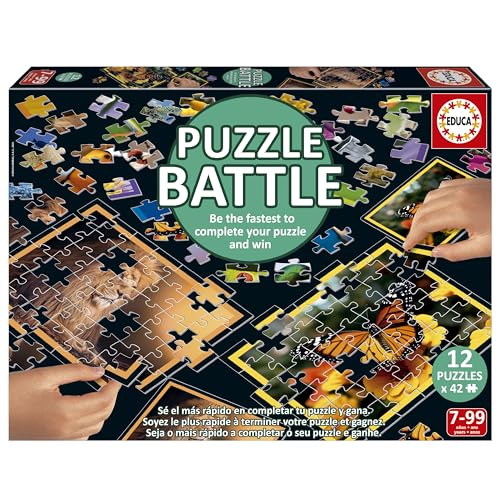 Educa - Puzzle Battle Natura. Eine authentische Schlacht der Stücke | Seien Sie der Erste, der Ihr Puzzle vervollständigt, um der Gewinner zu Werden. Ab 7 Jahren (20119) von Educa