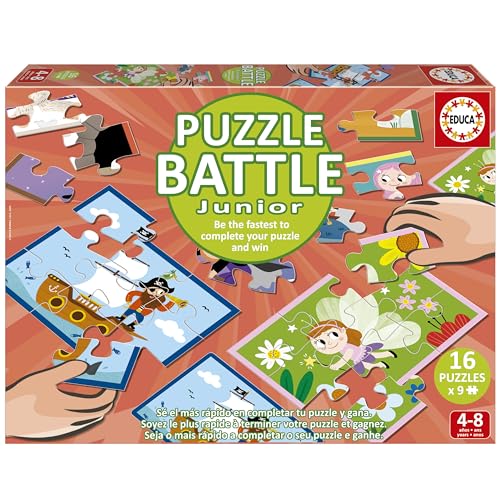 Educa - Puzzle Battle Verschiedenes. Eine authentische Schlacht der Stücke | Seien Sie der Erste, der Ihr Puzzle vervollständigt, um der Gewinner zu Werden. Ab 4 Jahren (20118) von Educa