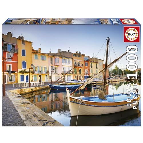 Educa - Puzzle von 1000 Teilen für Erwachsene | Hafen von Martigues, Provence. Messen: 68 x 48 cm. Beinhaltet die puzzlekleber FixPuzzle. Seit 14 Jahren (19928) von Educa