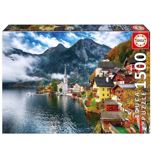 Educa - Puzzle von 1500 Teilen für Erwachsene | Hallstadt, Österreich. Messen: 85 x 60 cm. Beinhaltet die puzzlekleber FixPuzzle. Seit 14 Jahren (19939) von Educa