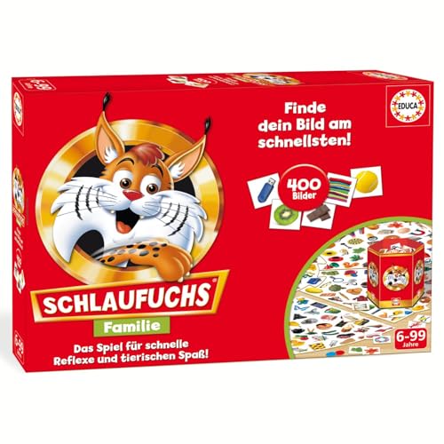 Educa - Schlaufuchs Familie | Kinderspiel | Kartenspiel | Spaß für die ganze Familie | Kinder Spiele ab 4 5 6 7 8 Jahren (20058) von Educa