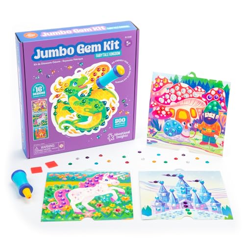 Learning Resources EI-1540 Jumbo Edelstein, Spielzeug für 5-jährige Jungen und Mädchen, wiederverwendbares Diamant-Mal-Set für Kinder, 510 Teile, Multi von Educational Insights