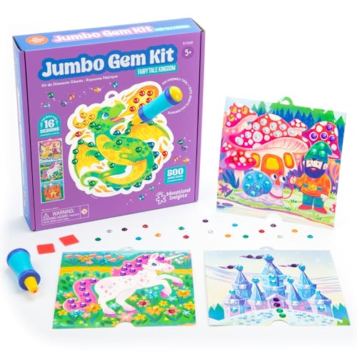 Learning Resources EI-1540 Jumbo Edelstein, Spielzeug für 5-jährige Jungen und Mädchen, wiederverwendbares Diamant-Mal-Set für Kinder, 510 Teile, Multi von Educational Insights