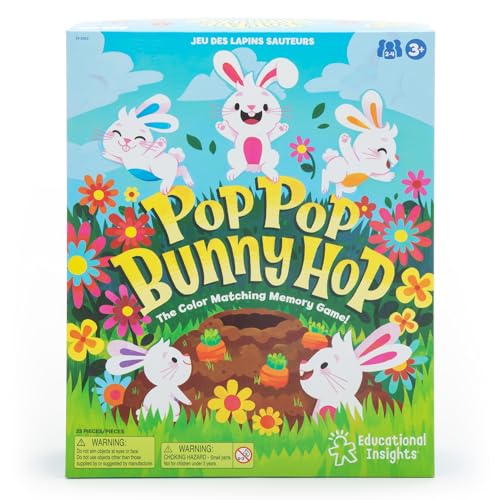 Learning Resources EI-2912 Bunny Häschen Hüpf, Alter 3 bis 7 Jahre, Brettspiele, Farbzuordnungsspiel, Spielzeug für 3-jährige Jungen und Mädchen, Multi von Educational Insights