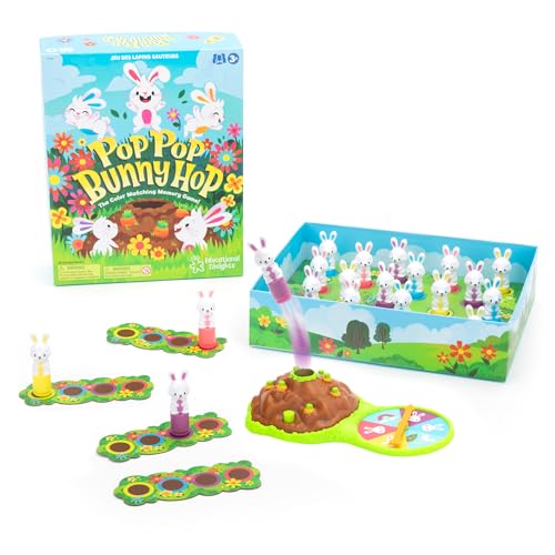 Learning Resources EI-2912 Bunny Häschen Hüpf, Alter 3 bis 7 Jahre, Brettspiele, Farbzuordnungsspiel, Spielzeug für 3-jährige Jungen und Mädchen, Multi, Medium von Educational Insights