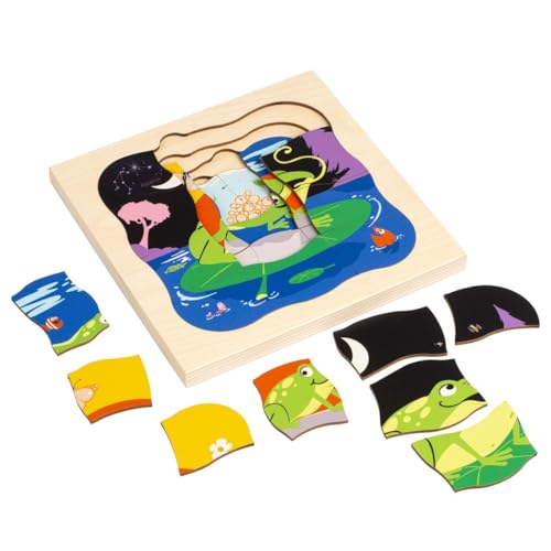 Holzpuzzle - Das Leben des Frosches - Montessori-Spiel von Educo