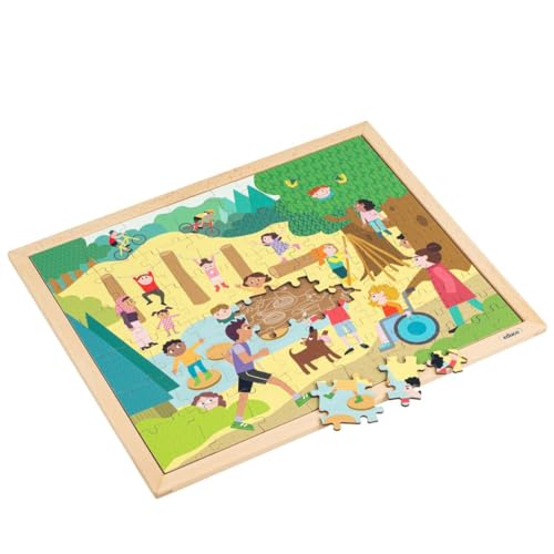 Holzpuzzle - Gemeinsam puzzeln - im Wald - Montessori-Spiel von Educo
