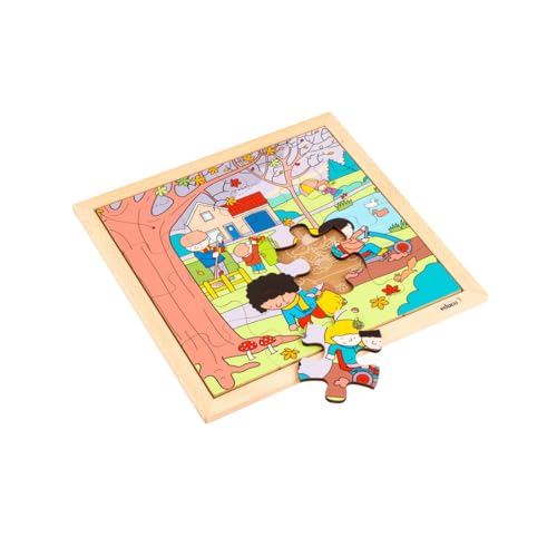 Holzpuzzle - Jahreszeitenpuzzles - Herbst - Montessori-Spiel von Educo