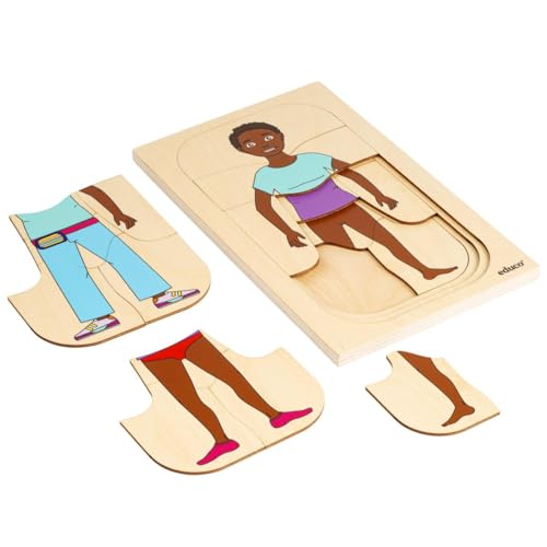 Holzpuzzle - Kleide das Mädchen - Montessori-Spiel von Educo