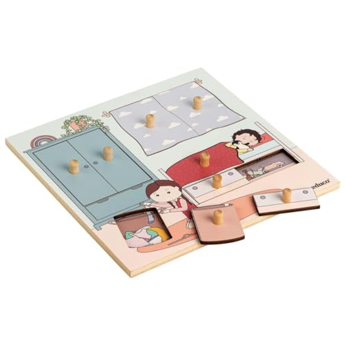 Holzpuzzle - Überraschungspuzzle - Das Schlafzimmer - Montessori-Spiel von Educo