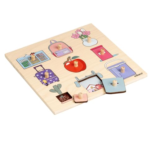 Holzpuzzle - Überraschungspuzzle - Inhalt - Montessori-Spiel von Educo