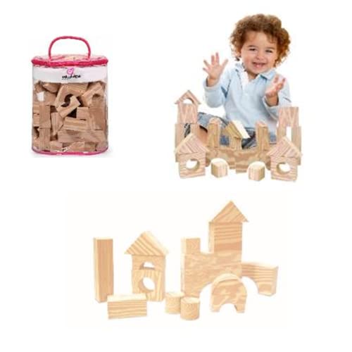 Edushape – Ed 716071 – EDU Blocks Holzoptik 80 teilig – Spiel-BAU von Edushape