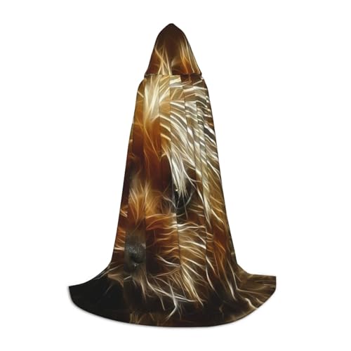 Edwal Lustiger Kapuzenumhang mit Yorkie-Aufdruck, Unisex-Umhang, Hexen-Zauberer-Umhang, Vampirumhang für Halloween, Cosplay-Kostüme von Edwal