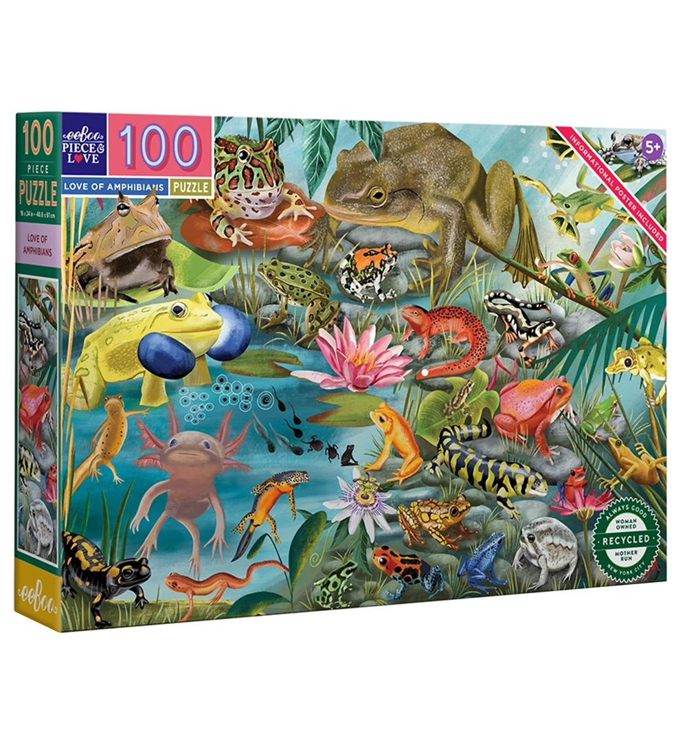 Eeboo Puzzlespiel - 100 Teile - 40,6x61 cm - Amphibien - Eeboo - One Size - Puzzlespiele Eeboo Puzzlespiel - 100 Teile - 40,6x61 cm - Amphibien - Eeboo - One Size - Puzzlespiele von Eeboo