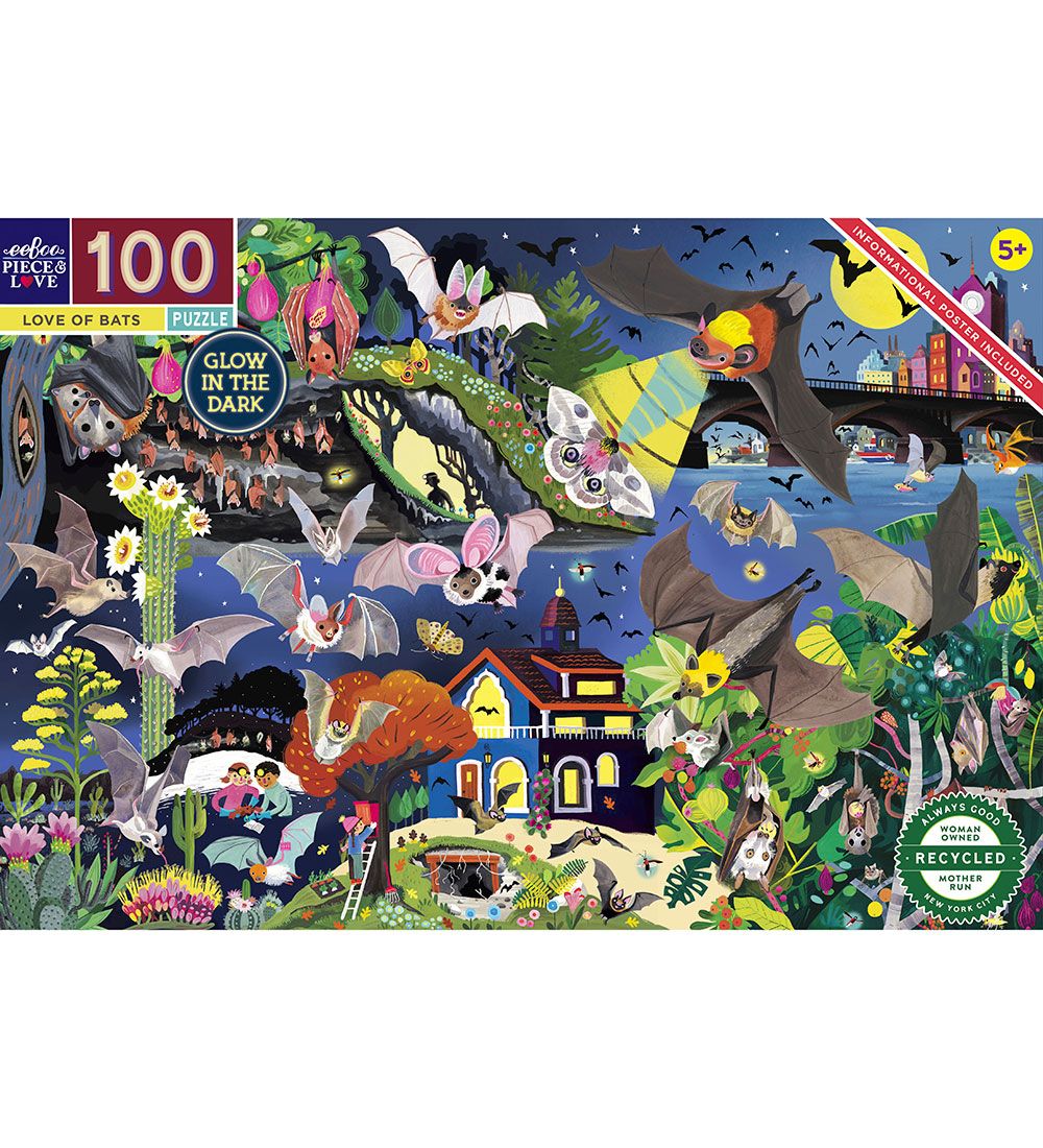 Eeboo Puzzlespiel - 100 Teile - 45,7x68,5 cm - Love Of Bats - Eeboo - One Size - Puzzlespiele Eeboo Puzzlespiel - 100 Teile - 45,7x68,5 cm - Love Of Bats - Eeboo - One Size - Puzzlespiele von Eeboo