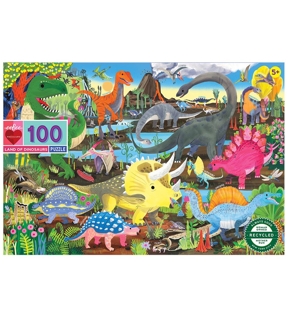 Eeboo Puzzlespiel - 100 Teile - Dinoland - Eeboo - One Size - Puzzlespiele Eeboo Puzzlespiel - 100 Teile - Dinoland - Eeboo - One Size - Puzzlespiele von Eeboo