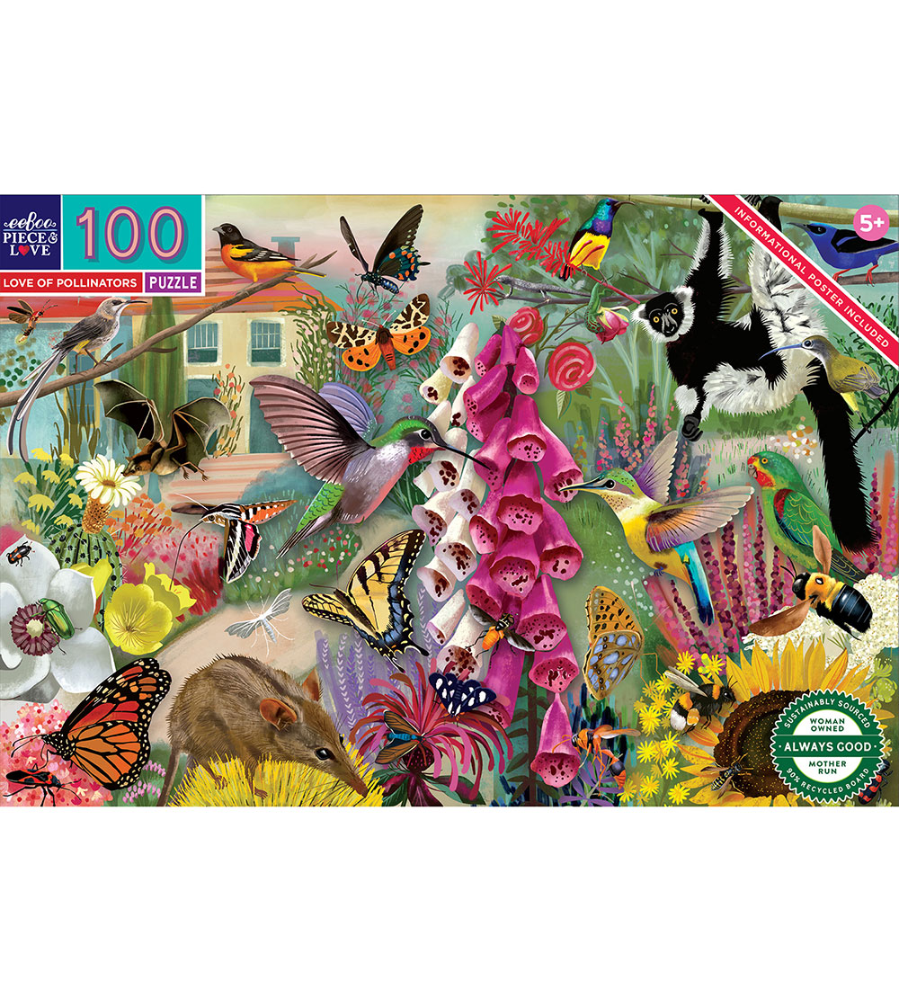 Eeboo Puzzlespiel - 100 Teile - Liebe Bestäuber - Eeboo - One Size - Puzzlespiele Eeboo Puzzlespiel - 100 Teile - Liebe Bestäuber - Eeboo - One Size - Puzzlespiele von Eeboo
