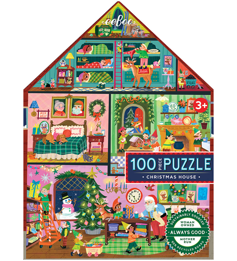 Eeboo Puzzlespiel - 100 Teile - Weihnachten I Wintervilla - Eeboo - One Size - Puzzlespiele Eeboo Puzzlespiel - 100 Teile - Weihnachten I Wintervilla - Eeboo - One Size - Puzzlespiele von Eeboo