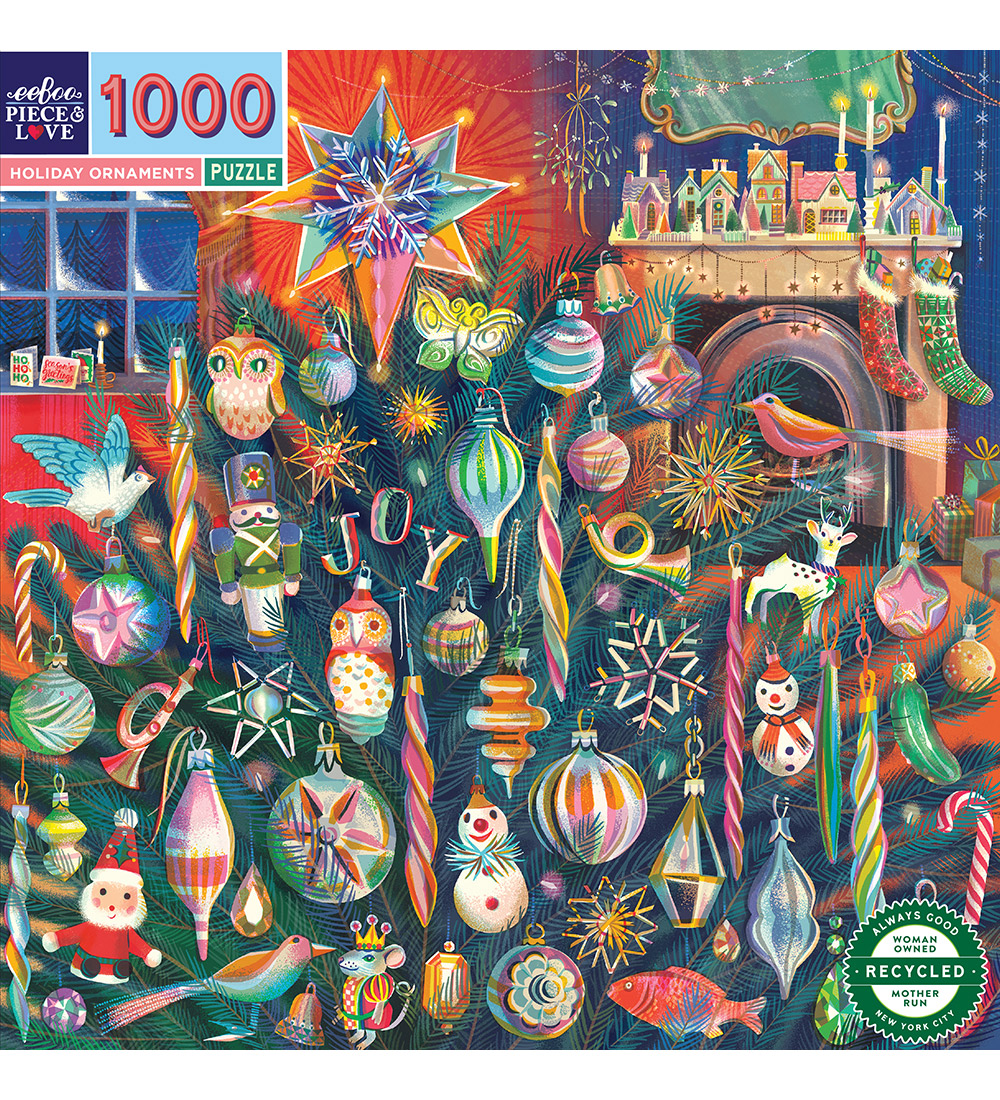 Eeboo Puzzlespiel - 1000 Teile - 58,4x58,4 cm - Holiday Ornament - Eeboo - One Size - Puzzlespiele Eeboo Puzzlespiel - 1000 Teile - 58,4x58,4 cm - Holiday Ornament - Eeboo - One Size - Puzzlespiele von Eeboo
