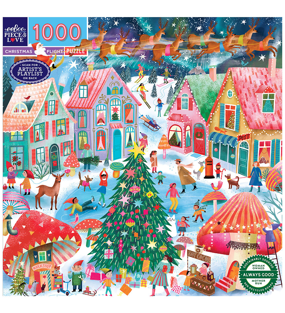 Eeboo Puzzlespiel - 1000 Teile - Weihnachtsflug - Eeboo - One Size - Puzzlespiele Eeboo Puzzlespiel - 1000 Teile - Weihnachtsflug - Eeboo - One Size - Puzzlespiele von Eeboo