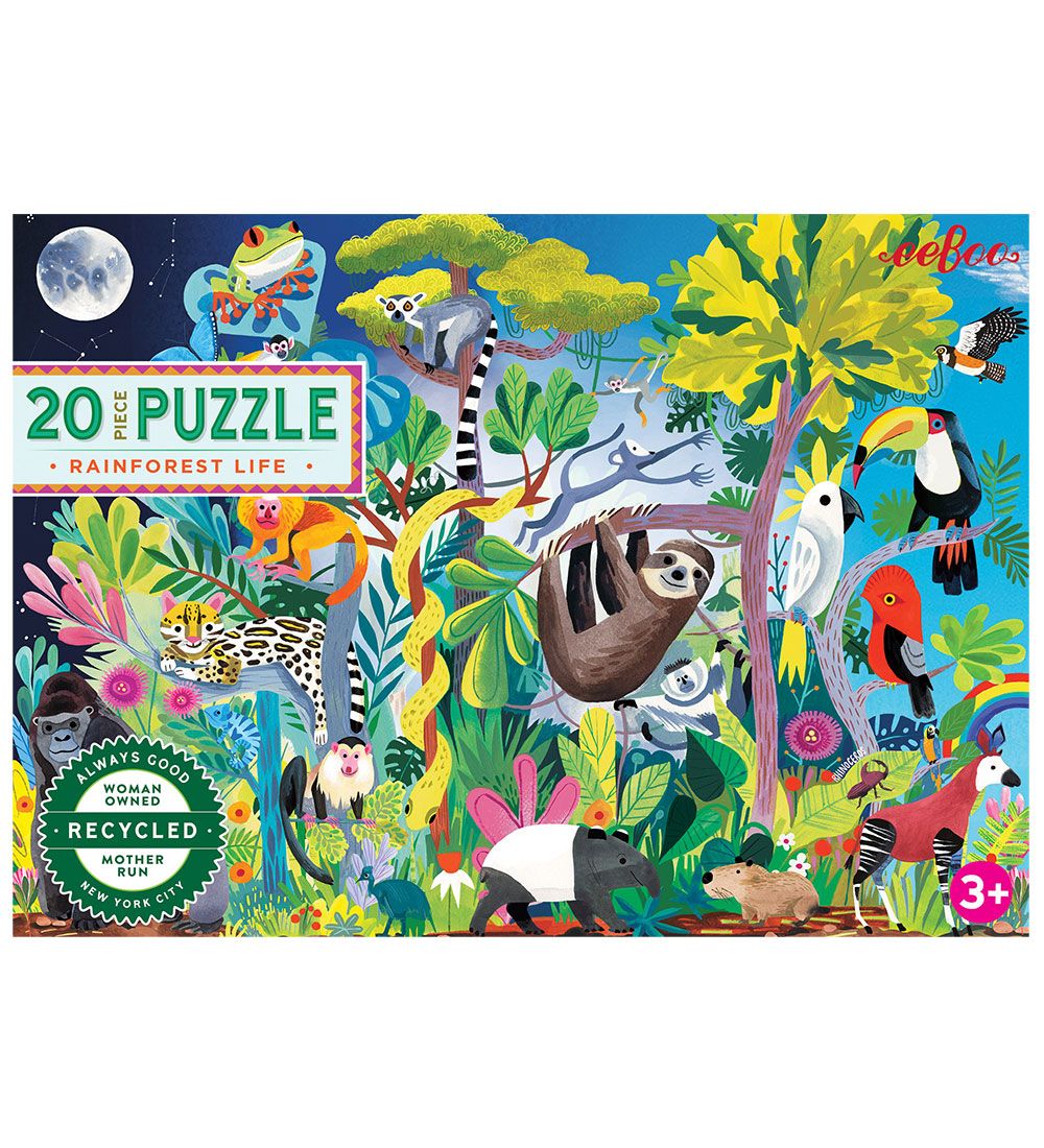 Eeboo Puzzlespiel - 20 Teile - Leben im Regenwald - Eeboo - One Size - Puzzlespiele Eeboo Puzzlespiel - 20 Teile - Leben im Regenwald - Eeboo - One Size - Puzzlespiele von Eeboo