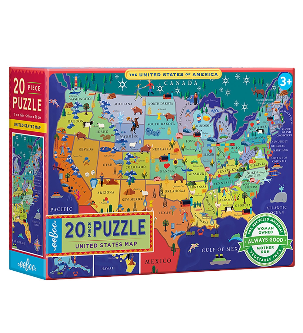 Eeboo Puzzlespiel - 20 Teile - USA - Eeboo - One Size - Puzzlespiele Eeboo Puzzlespiel - 20 Teile - USA - Eeboo - One Size - Puzzlespiele von Eeboo